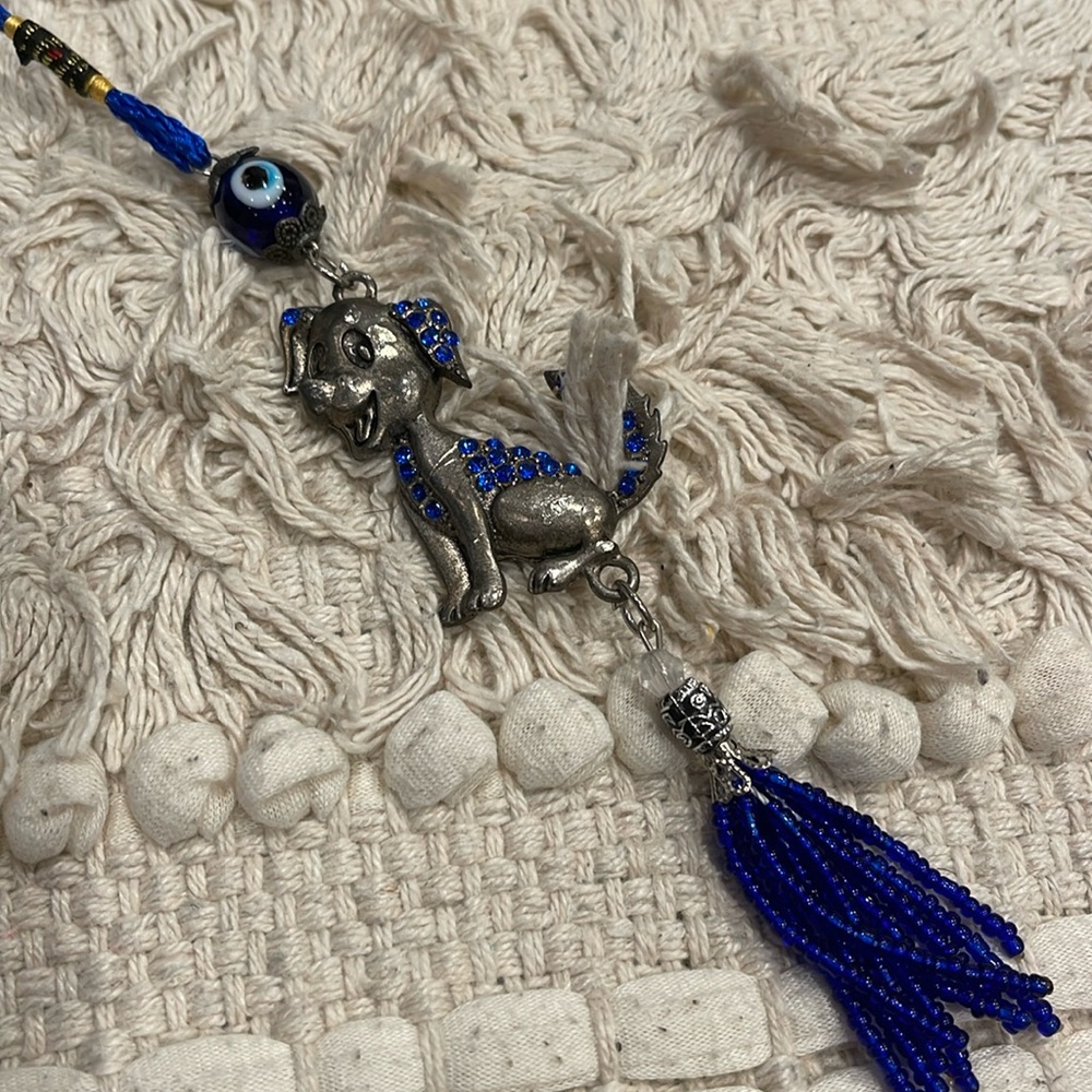 Evil eye dog beaded Fringe  charm - Picture 3 of 4